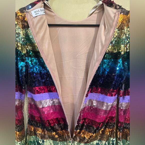 NWTs Mac Duggal 93724 Evening Dress Rainbow Sequin Mini Size 6 - Picture 10 of 10